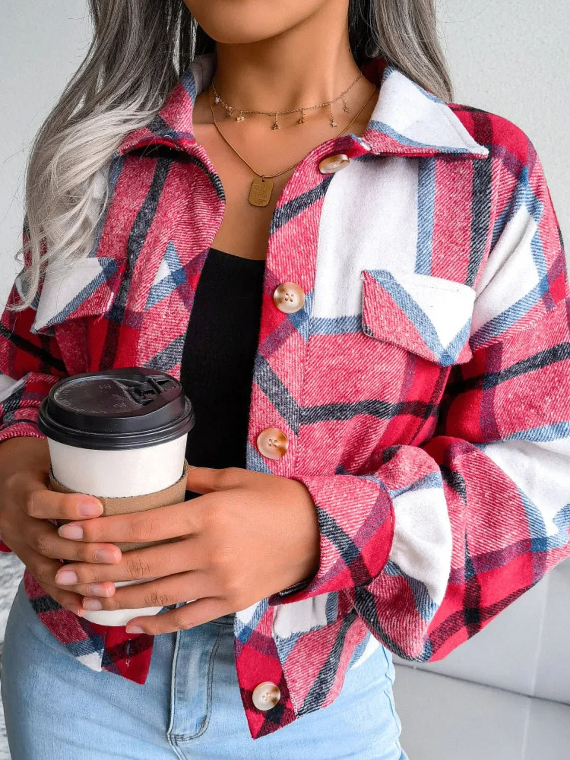 Plaid Cropped Shacket - View 20 | WEUXS