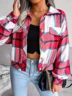 Plaid Cropped Shacket - View 18 | WEUXS