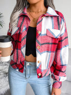 Plaid Cropped Shacket - View 19 | WEUXS