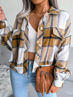 Plaid Cropped Shacket - View 8 | WEUXS
