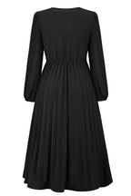 Pleated Belt V-Neck Dress - WEUXS