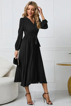 Midi Wrap Dress with Belt - View 20 | WEUXS