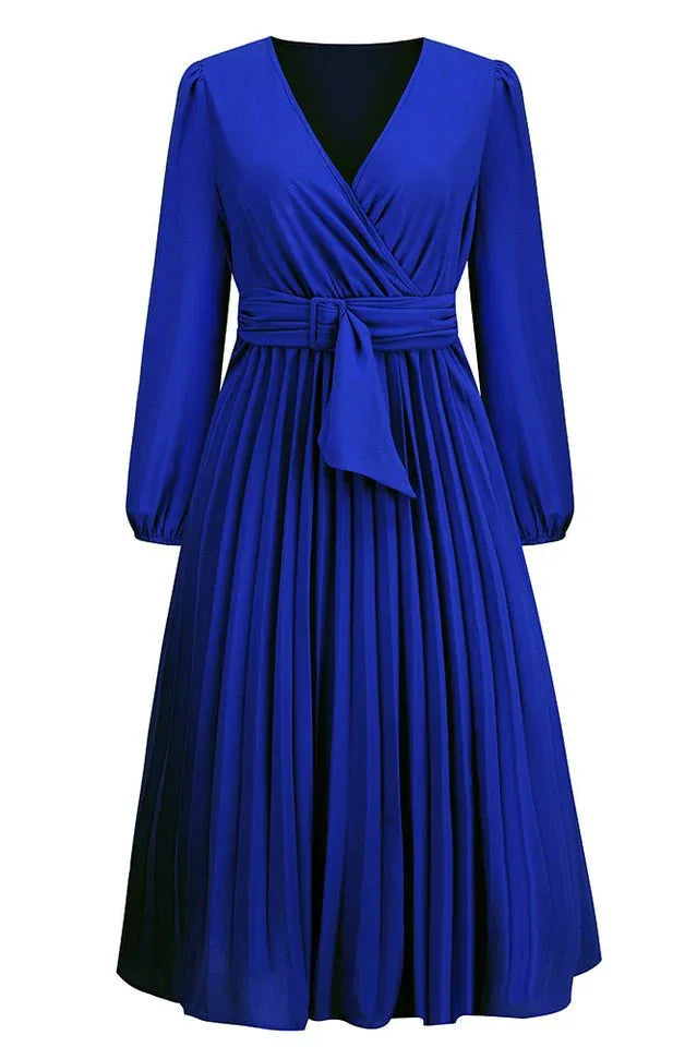 Midi Wrap Dress with Belt - View 16 | WEUXS