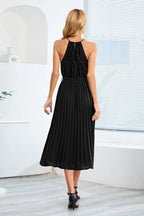 Halter Neck Tie Waist Midi Dress - View 9 | WEUXS
