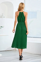 Halter Neck Tie Waist Midi Dress - View 27 | WEUXS