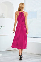 Halter Neck Tie Waist Midi Dress - View 15 | WEUXS