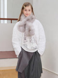 Plush Faux Fur Pull - Through Scarf Fog Grey - WEUXS