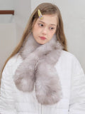 Plush Faux Fur Pull - Through Scarf Fog Grey - WEUXS