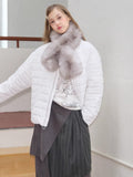 Plush Faux Fur Pull - Through Scarf Fog Grey - WEUXS