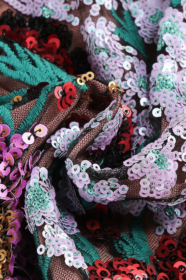 Polasa Sequins Flower Mini Dress - WEUXS