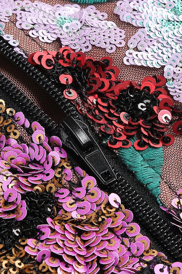 Polasa Sequins Flower Mini Dress - WEUXS