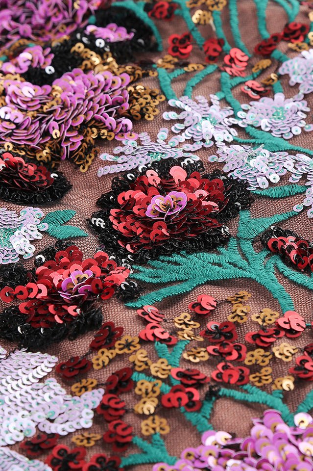 Polasa Sequins Flower Mini Dress - WEUXS