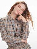Plaid shirt dress with elastic waist - View 6 | WEUXS