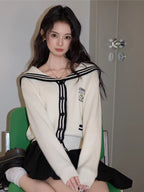 Sailor Collar Knit Cardigan - View 6 | WEUXS