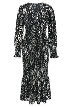 Printed V-Neck Smocked Midi Dress - View 10 | WEUXS