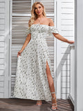 Floral print maxi dress with puff sleeves - View 85 | WEUXS
