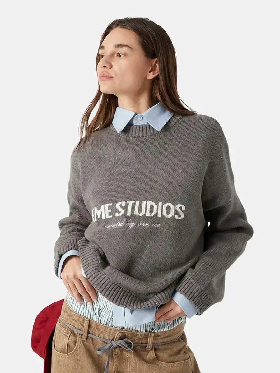 EMESTUDIOS Graphic Knit Sweater - View 9 | WEUXS