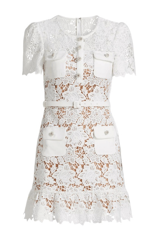 Renata Floral Embroidered Lace Mini Dress - WEUXS