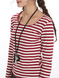 Striped Long Sleeve Top - View 6 | WEUXS