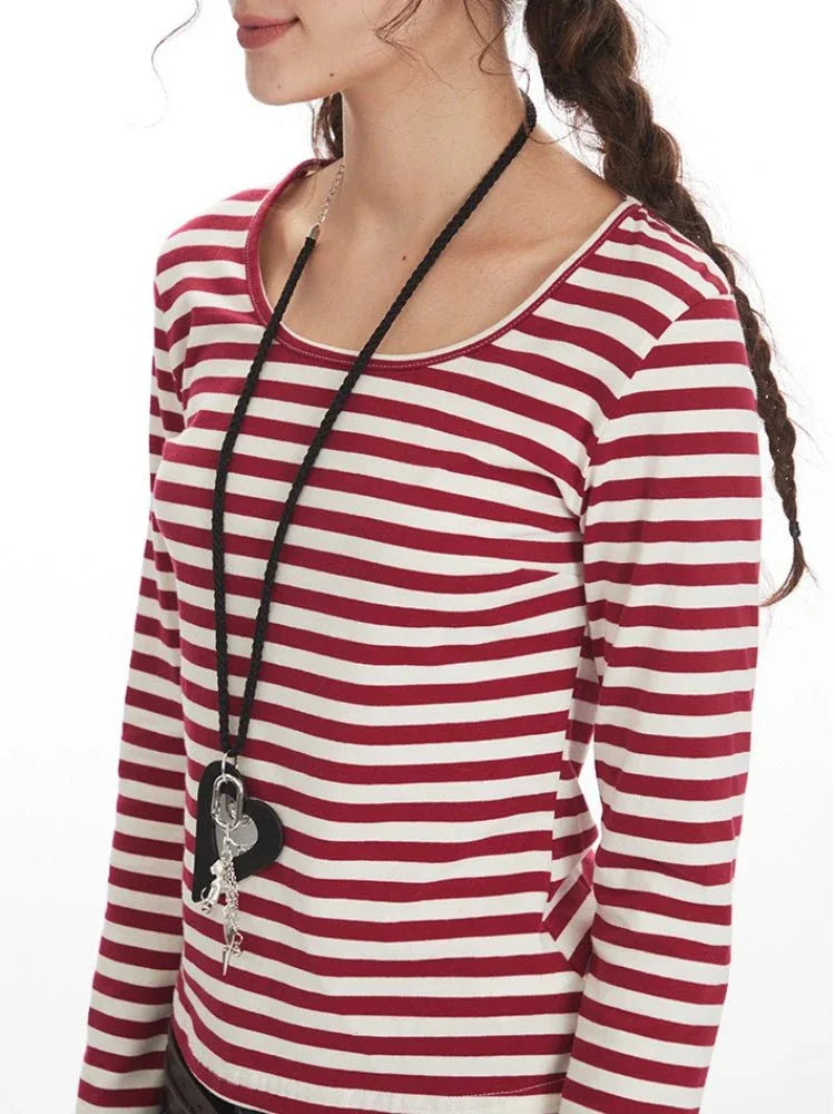 Striped Long Sleeve Top - View 6 | WEUXS