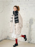 Reversible Nordic Snowflake Wool Blend Scarf Black - WEUXS