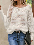 Romantic Crochet Hollow Out Batwing Sweater - WEUXS
