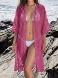 Embroidered Lace Kimono Beach Cover Up - View 6 | WEUXS