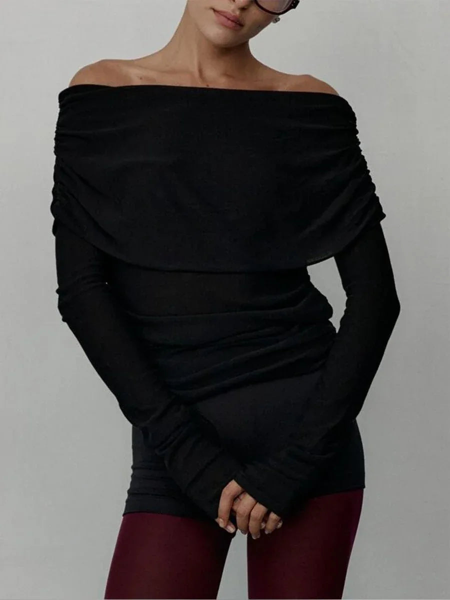 Off Shoulder Ribbed Knit Top - View 8 | WEUXS