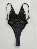 High Cut One Piece Swimsuit - View 7 | WEUXS