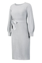Sheath Ruched Long Sleeve Knit Dress - WEUXS