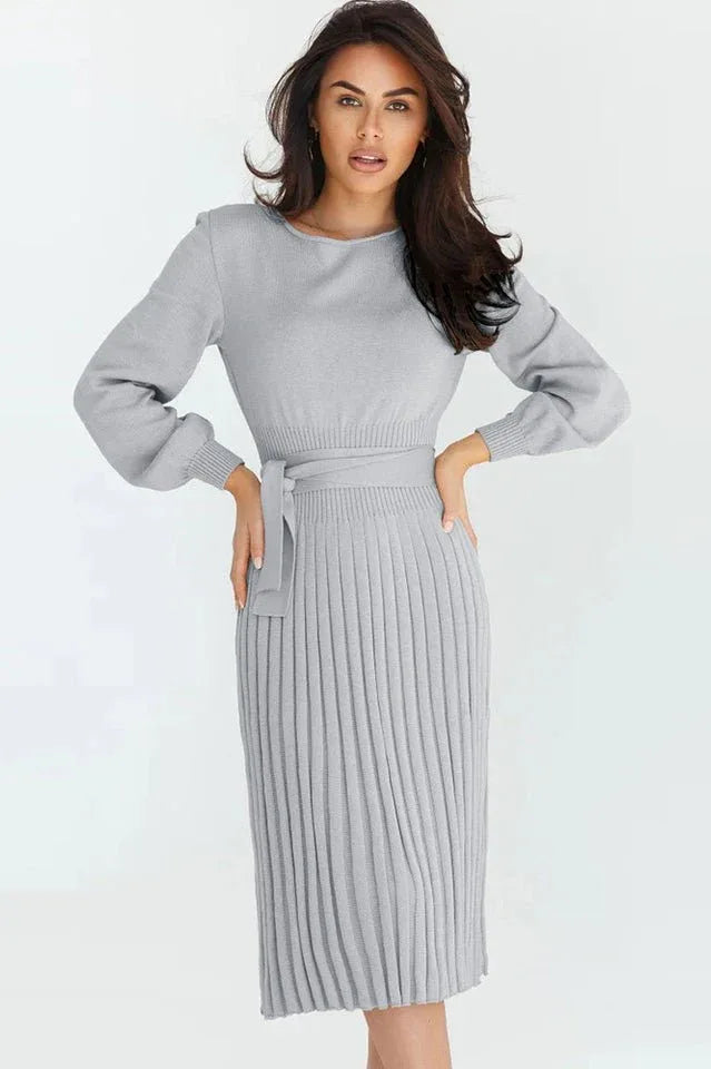 Long sleeve knit dress - View 8 | WEUXS