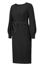 Sheath Ruched Long Sleeve Knit Dress - WEUXS