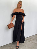 Puff Sleeve Square Neck Maxi Dress - View 29 | WEUXS