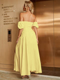 Puff Sleeve Square Neck Maxi Dress - View 20 | WEUXS