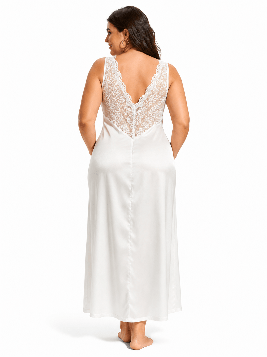Silk-Like Nightgown Long Dress - WEUXS