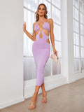 sleeveless cut out long bodycon dress lavender#color_lavender