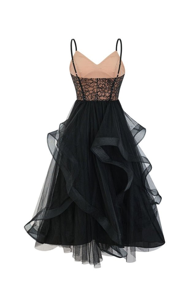 Sleeveless Sweetheart Tulle Lace Maxi Dress - WEUXS