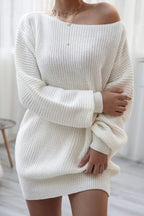 Ribbed knit sweater dress - View 6 | WEUXS