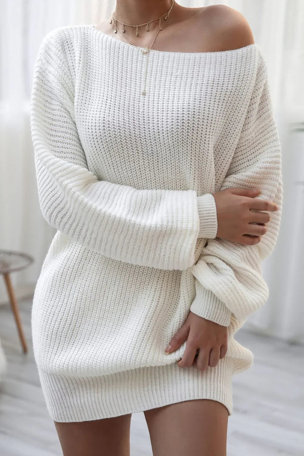 Ribbed knit sweater dress - View 6 | WEUXS
