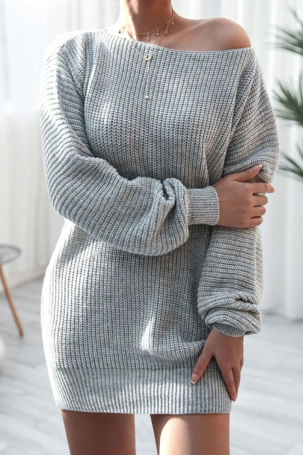 Ribbed knit sweater dress - View 13 | WEUXS