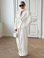 Sophisticated Scarf-Neck Tailored Blazer - WEUXS