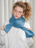 Speckled 100% Wool Knit Scarf Turquoise Blue - WEUXS