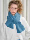 Speckled 100% Wool Knit Scarf Turquoise Blue - WEUXS