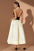 Spiral Lapel leeveless Maxi Dress - WEUXS