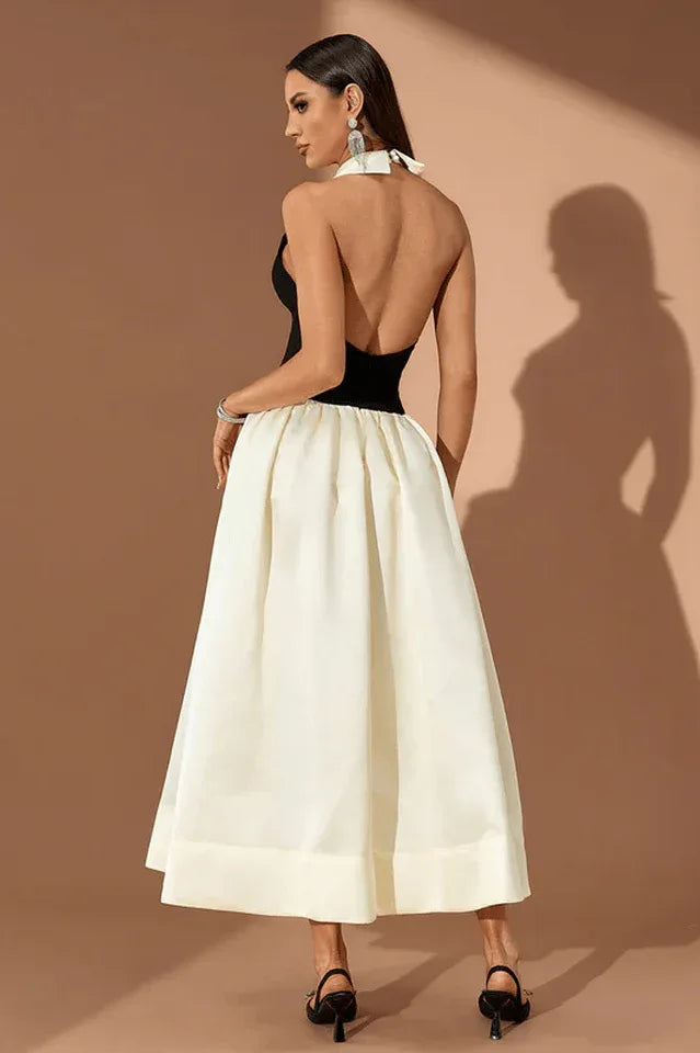 Spiral Lapel leeveless Maxi Dress - WEUXS