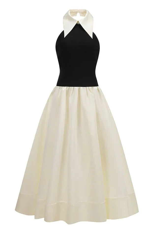 Spiral Lapel leeveless Maxi Dress - WEUXS