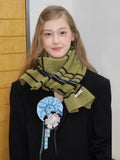 Striped Cashmere - Feel Scarf Pine Green - WEUXS