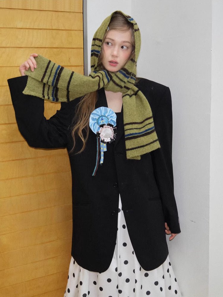 Striped Cashmere - Feel Scarf Pine Green - WEUXS