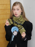 Striped Cashmere - Feel Scarf Pine Green - WEUXS