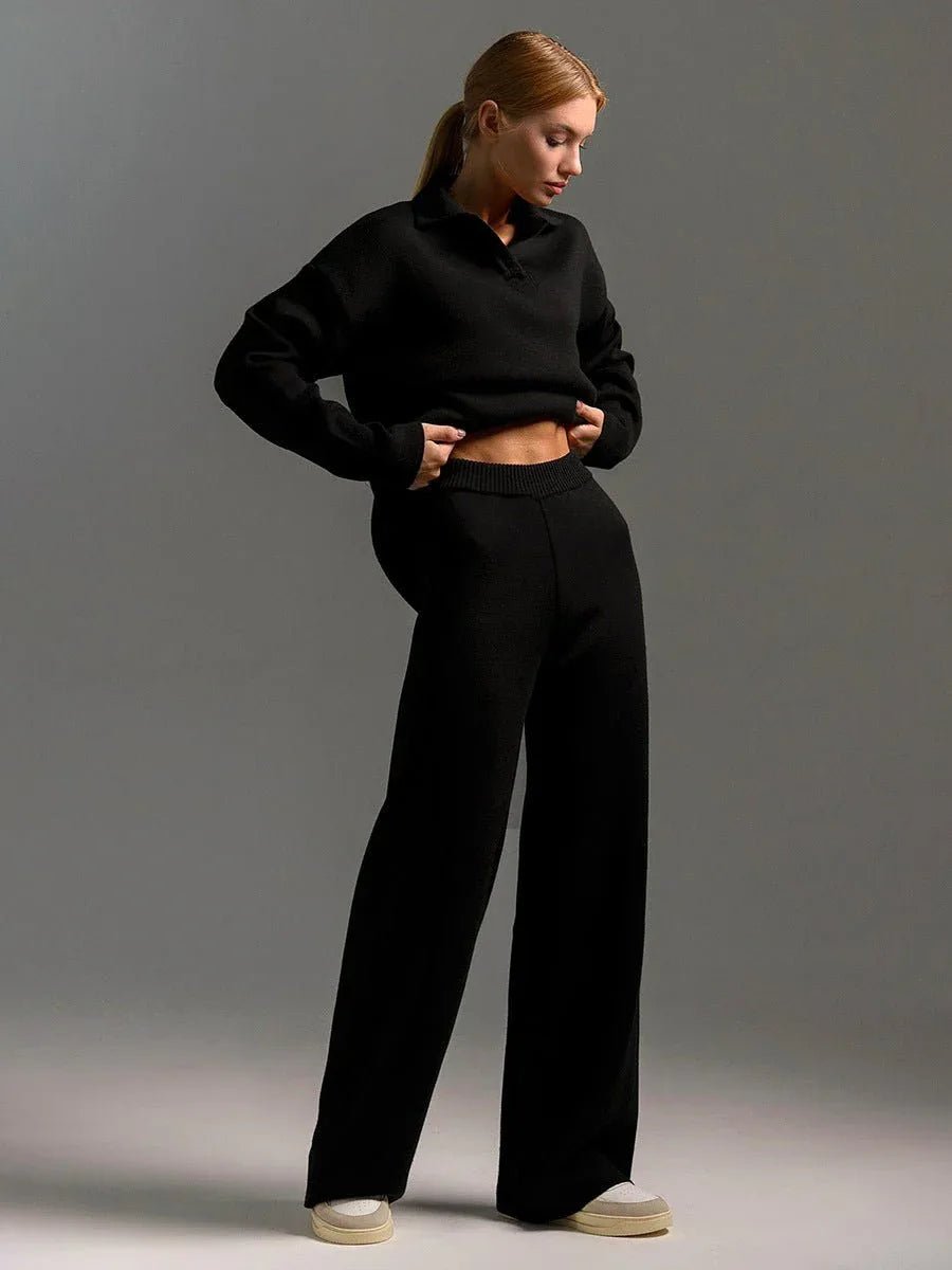 The Eleanor Polo Collar Knit Two-Piece Set - WEUXS